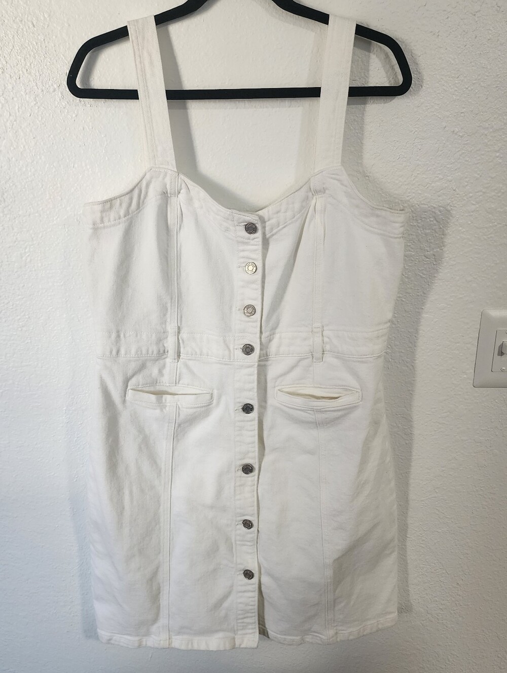 GAP White Button-Front Denim Dress